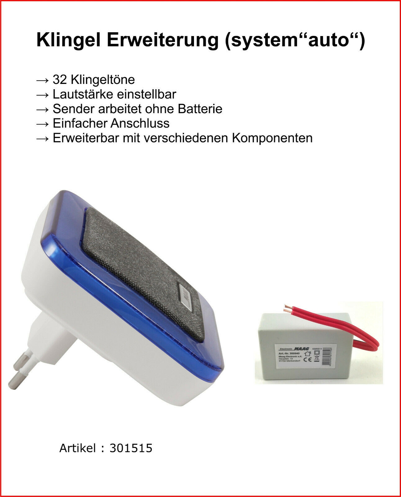 Klingelerweiterung System (auto)