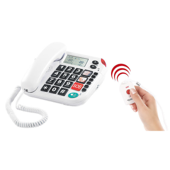 simvalley communications Notruf-Senioren-Telefon XLF-80Plus mit Garantruf, weiß