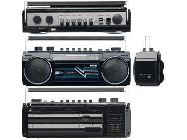 Retro-Boombox mit Kassetten-Player, Radio, USB, SD & Bluetooth, 8 Watt auvisio Radio-Recorder