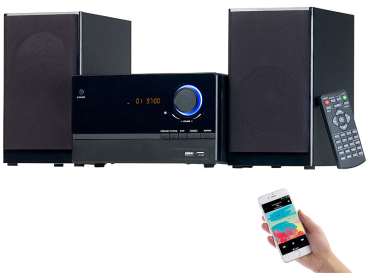 Micro-Stereoanlage, CD-Player, Radio, MP3-Player, Bluetooth, 60 Watt