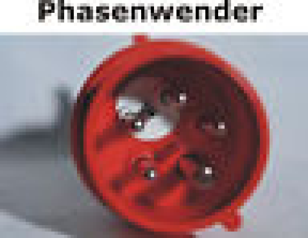 CEE Phasenwender, IP44, 32A, 5-polig, 400V, 6h, rot