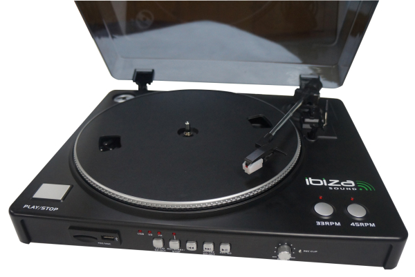 Plattenspieler IBIZA LP300 USB / SD Vinyl Schallplattenspieler SD/USB/ Record