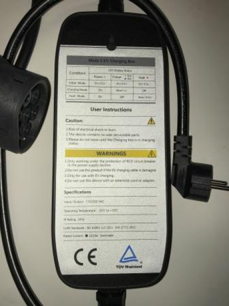 EV Ladekabel Typ von Schuko auf Typ2 , 10/16 Ampere (Mode2) z.B f Audi A3 e-tron