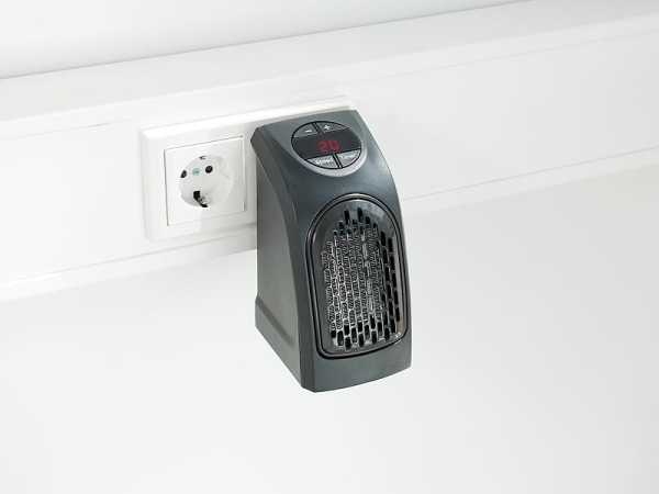 Mini-Steckdosen-Heizer mit 2 Heiz-Stufen, Keramik Heizlüfter Thermostat u. Timer