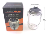 Solarlampe im Einmachglas 4 LED Solarlaterne mit Akku und Solarezelle Solarglas