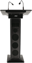 Rednerpult mit eingebautem 60 Watt Verstärker Funkmikrofon ( Farbe Schwarz )